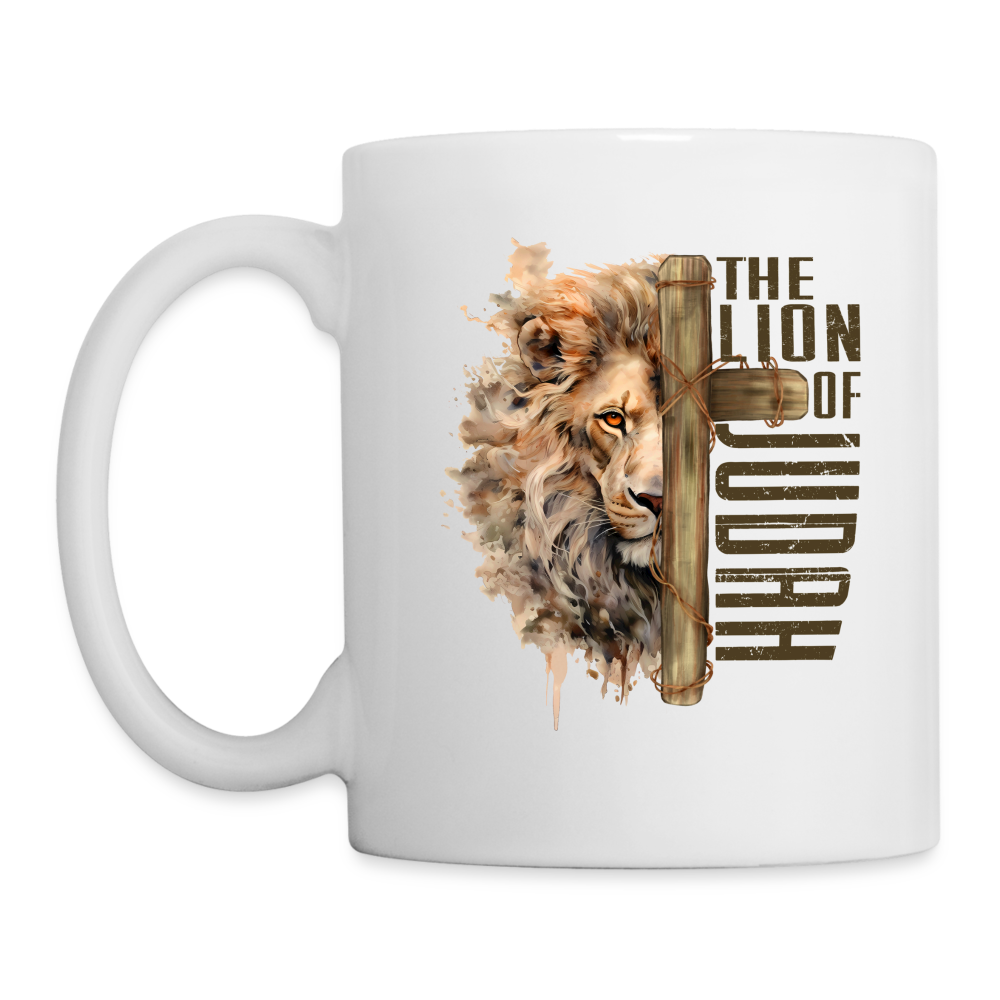 The Lion of Judah Coffee Mug - white