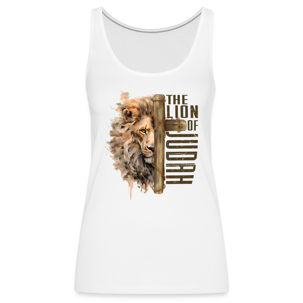 The Lion of Judah Women’s Premium Tank Top - white