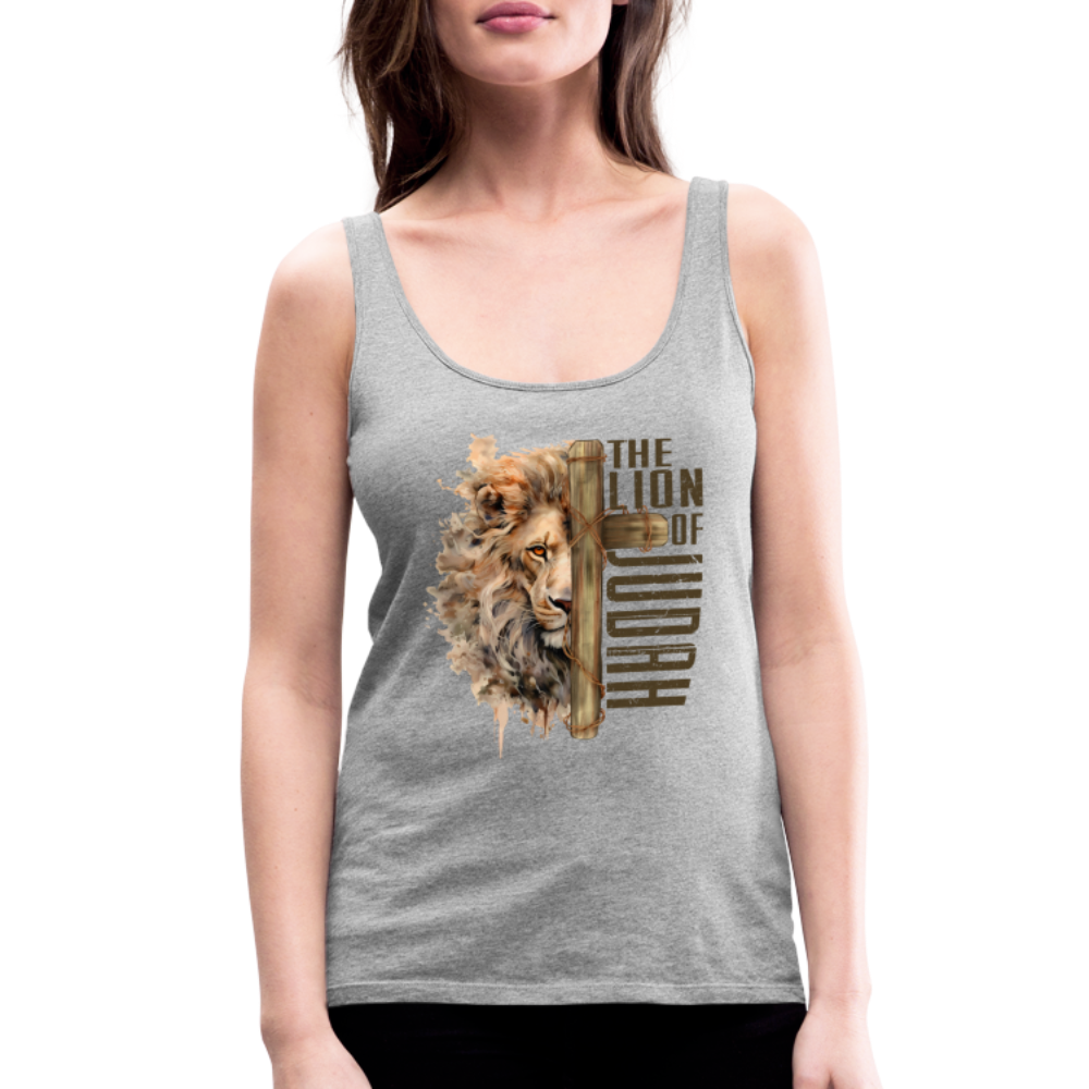 The Lion of Judah Women’s Premium Tank Top - heather gray