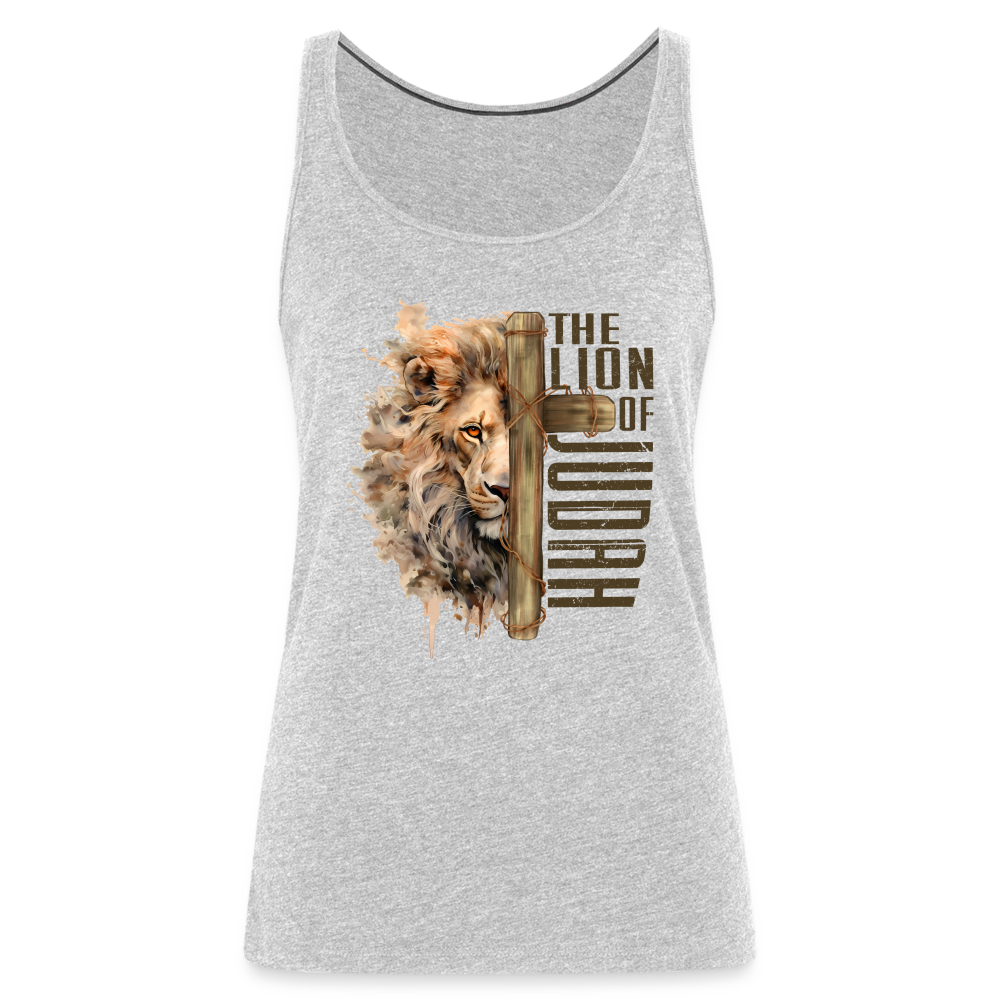 The Lion of Judah Women’s Premium Tank Top - heather gray