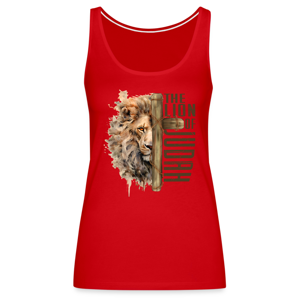 The Lion of Judah Women’s Premium Tank Top - red