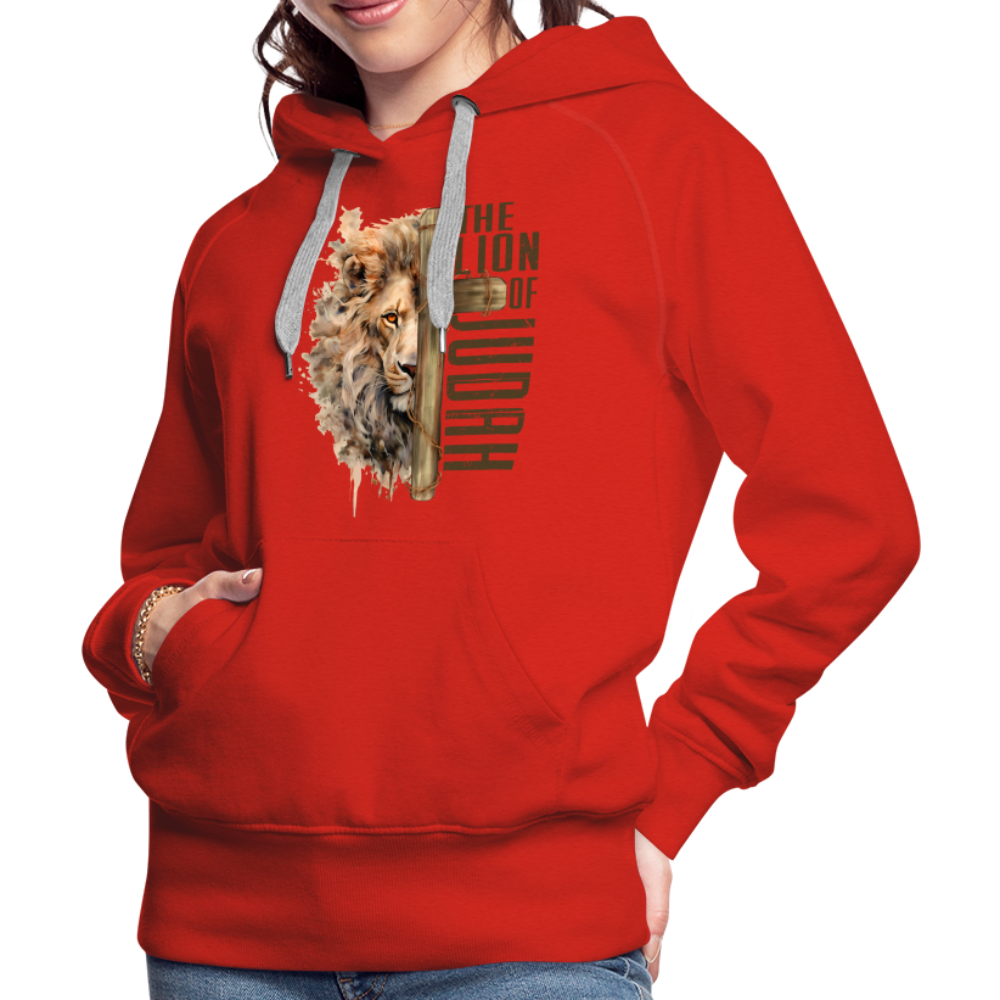 The Lion of Judah Women’s Premium Hoodie - red