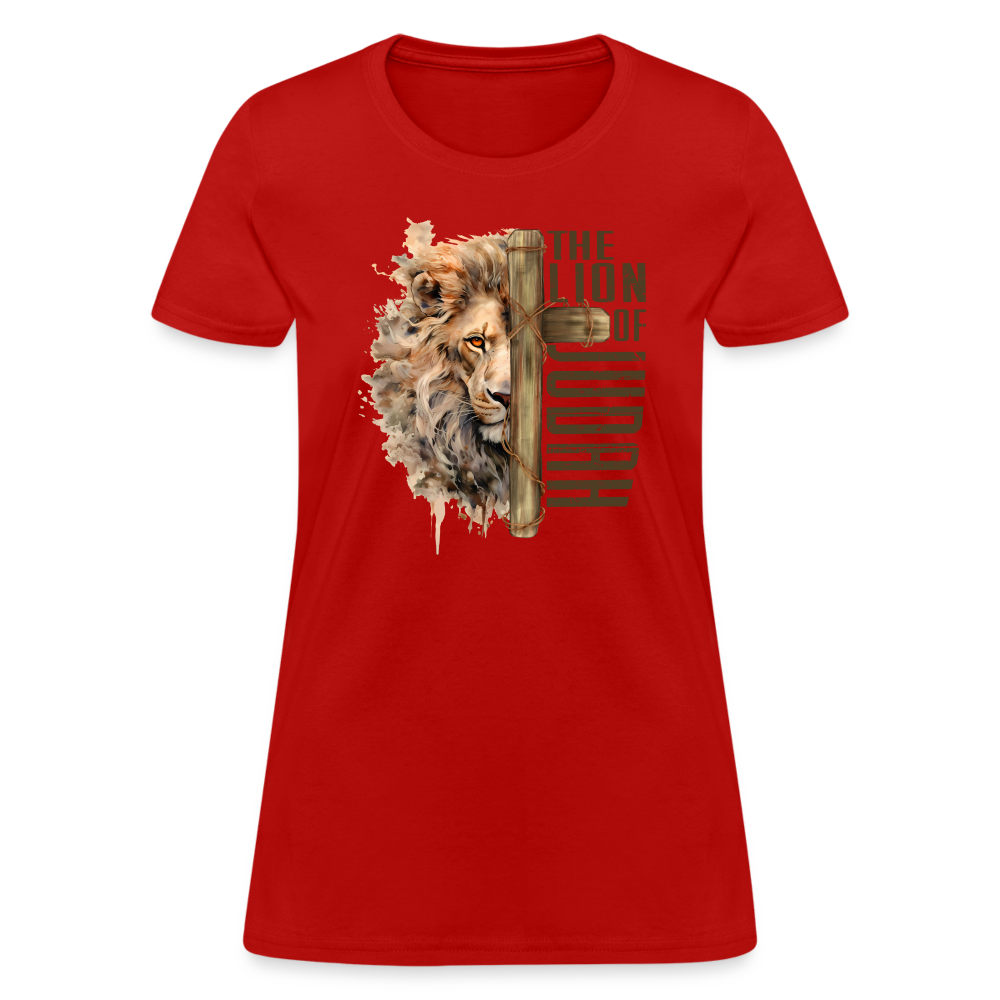 The Lion of Judah Women's T-Shirt - red