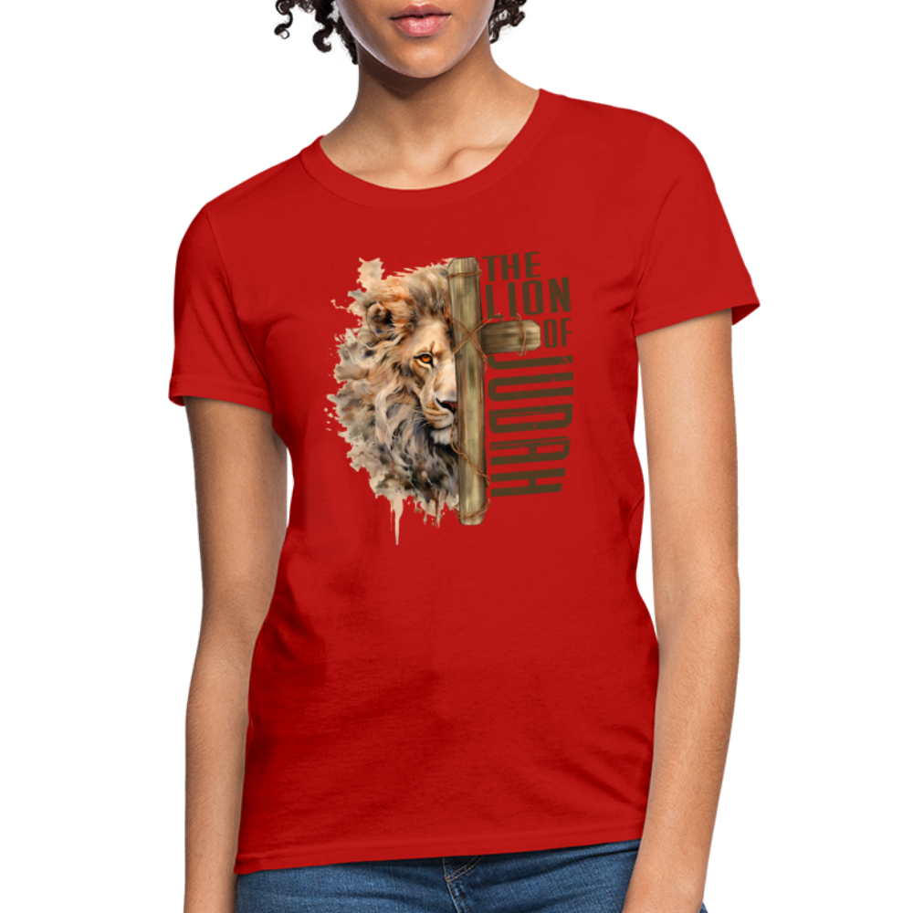 The Lion of Judah Women's T-Shirt - red