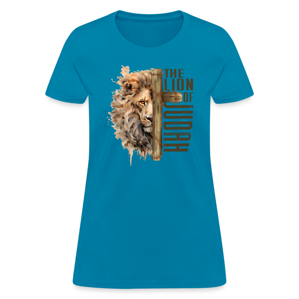 The Lion of Judah Women's T-Shirt - turquoise