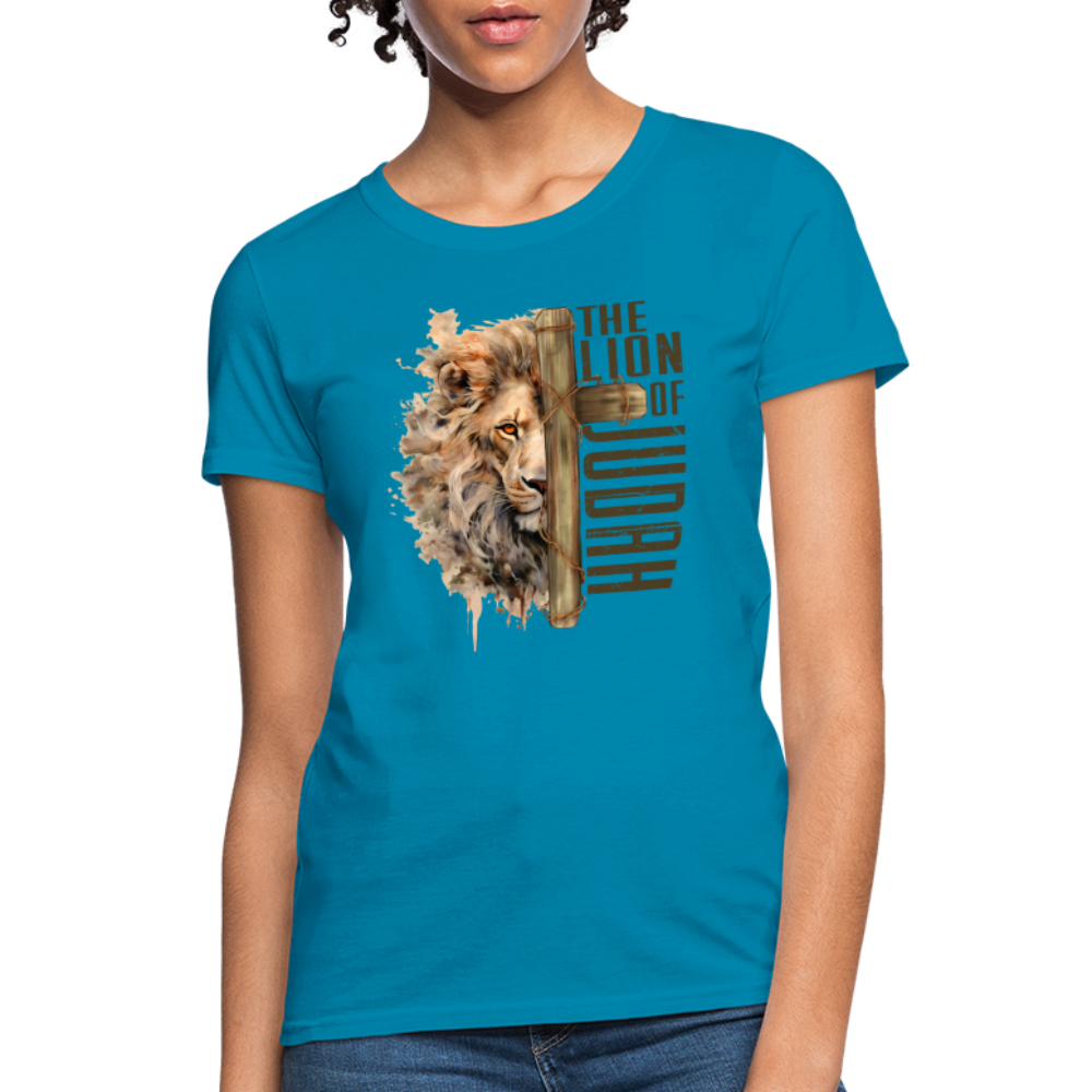 The Lion of Judah Women's T-Shirt - turquoise