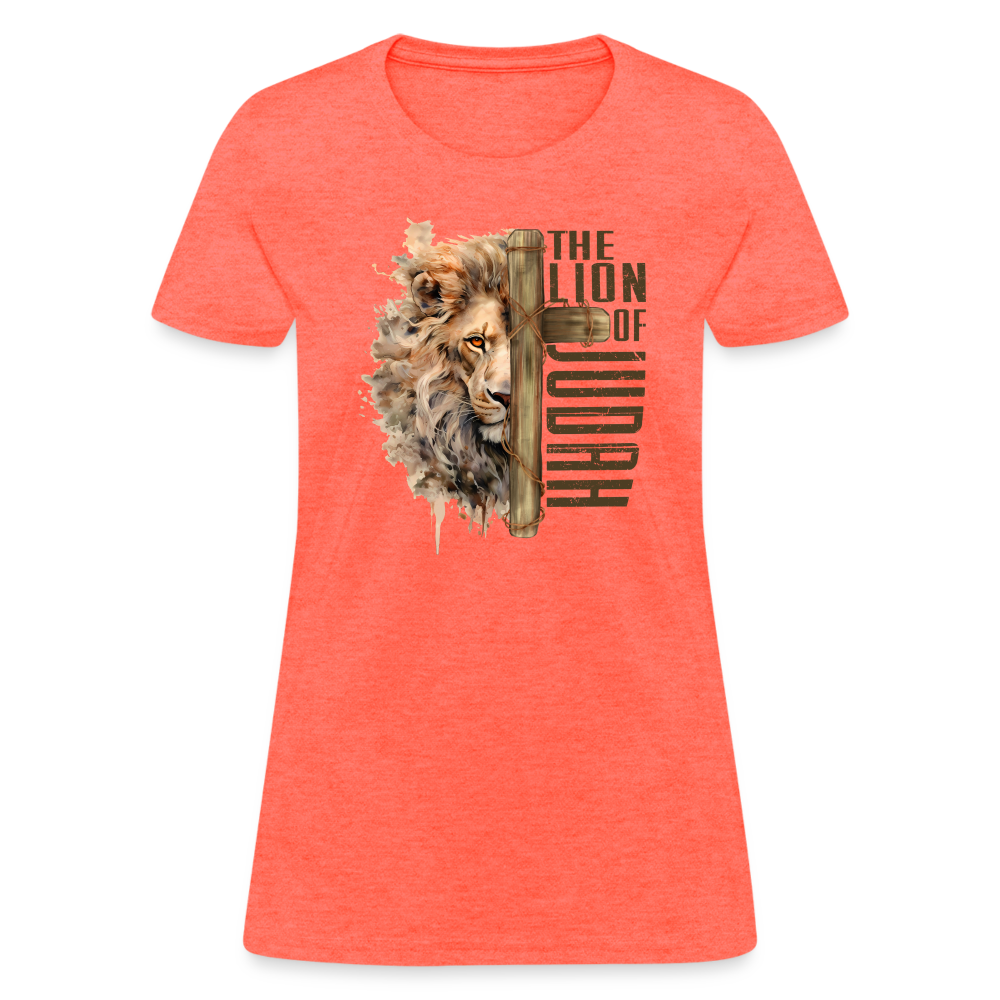 The Lion of Judah Women's T-Shirt - heather coral