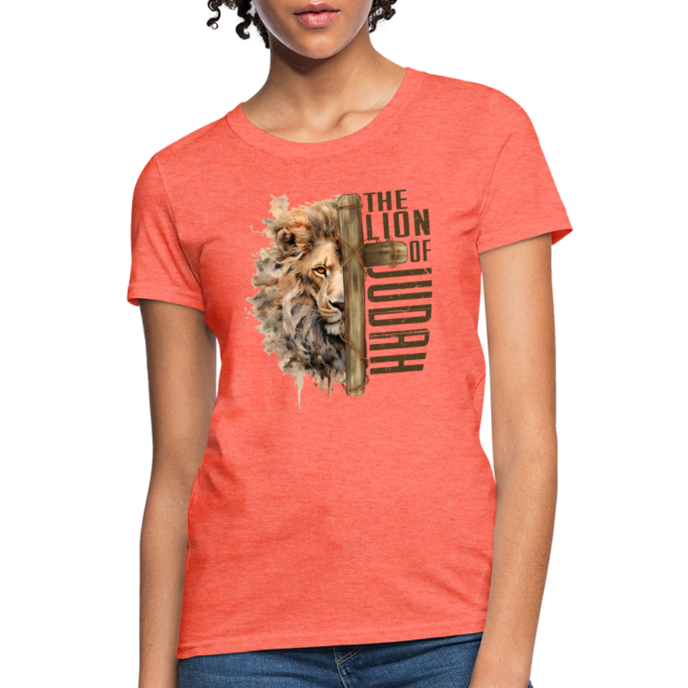 The Lion of Judah Women's T-Shirt - heather coral