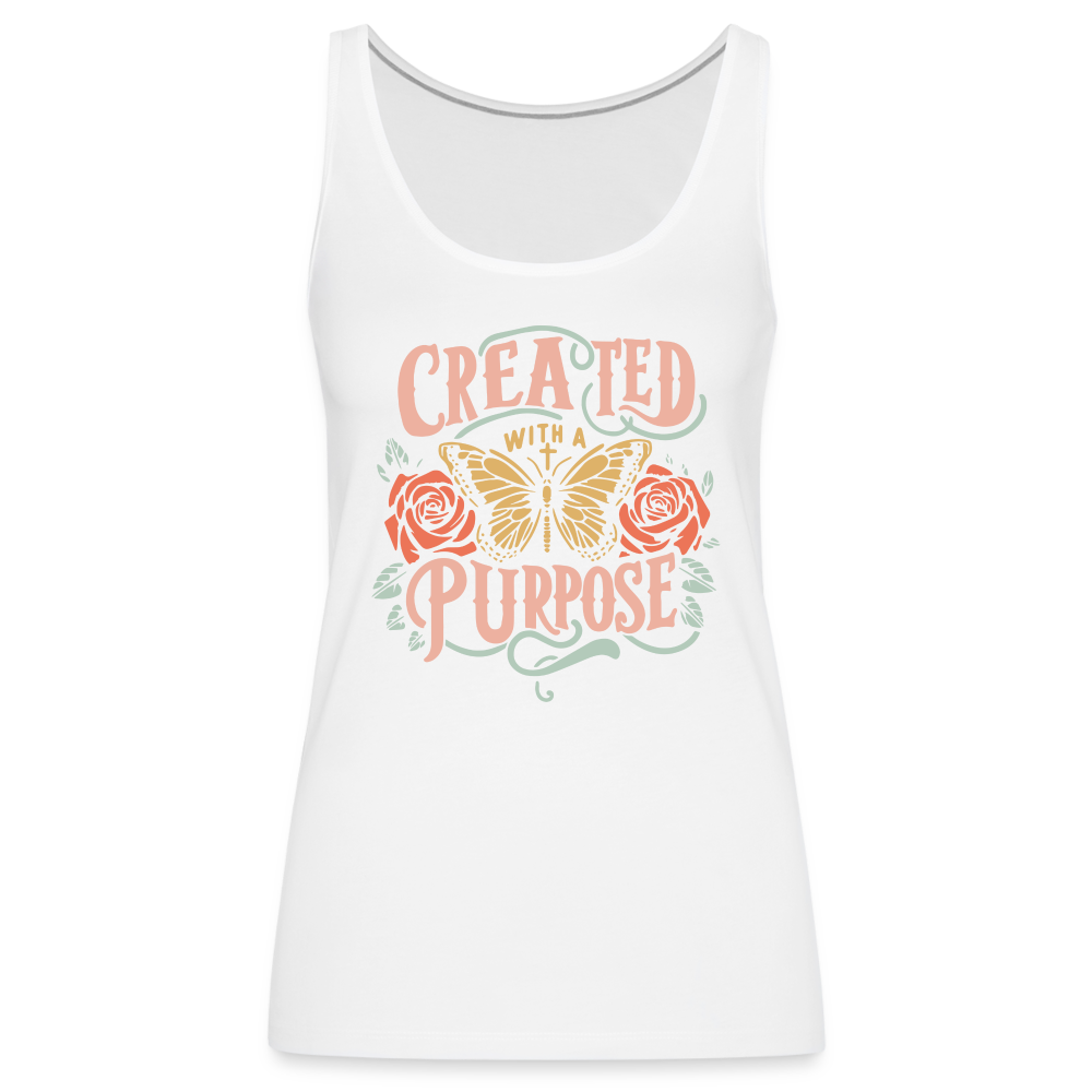 Created with a Purpose Women’s Premium Tank Top - white