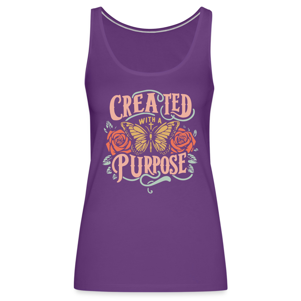 Created with a Purpose Women’s Premium Tank Top - purple