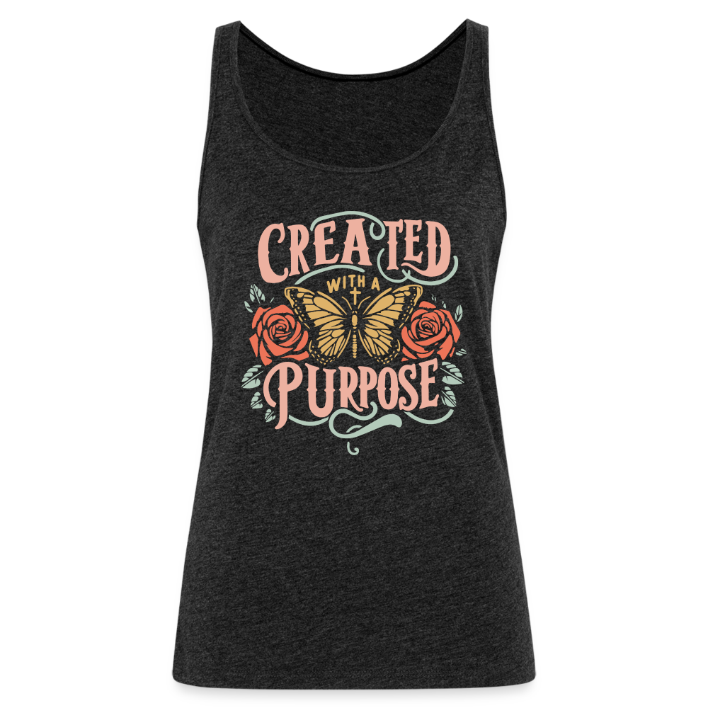 Created with a Purpose Women’s Premium Tank Top - charcoal grey