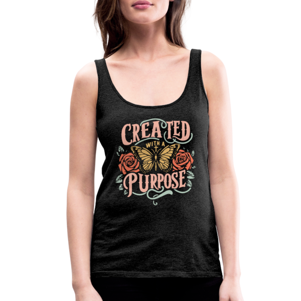 Created with a Purpose Women’s Premium Tank Top - charcoal grey