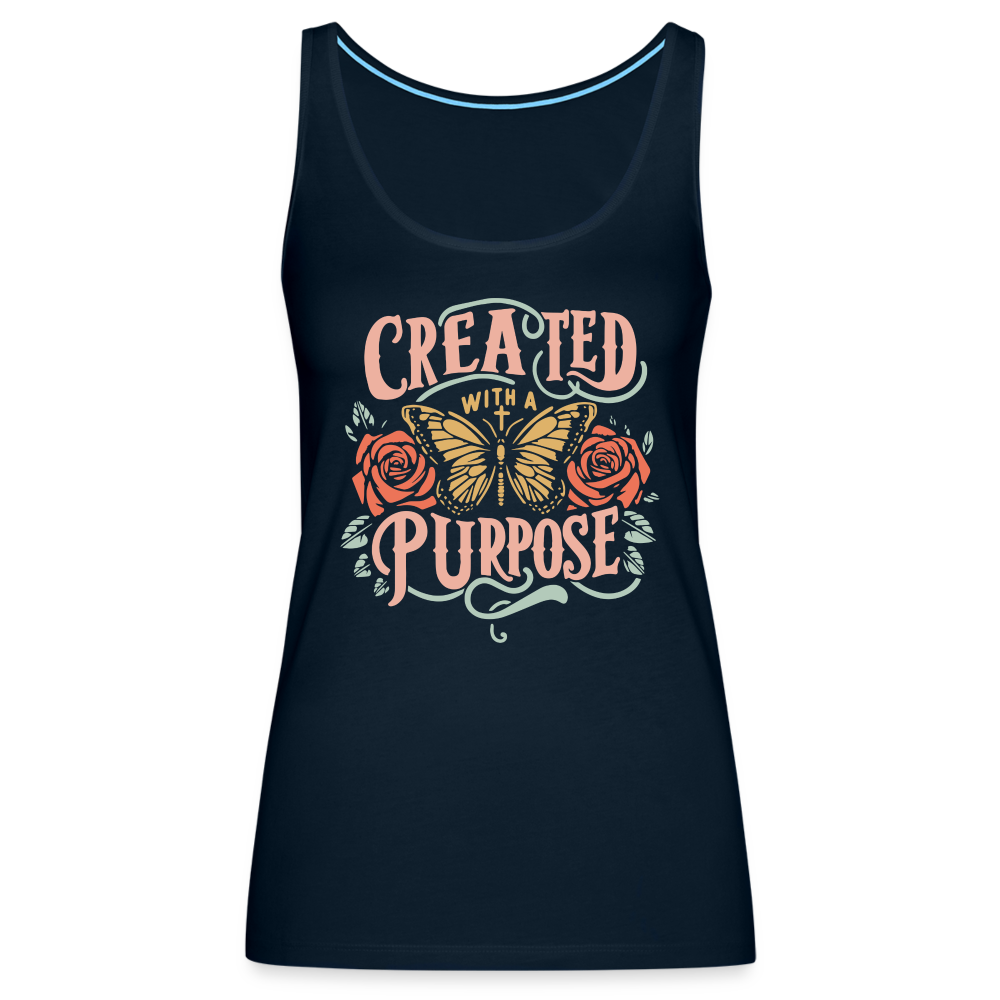 Created with a Purpose Women’s Premium Tank Top - deep navy