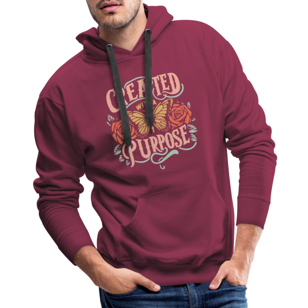 Created with a Purpose Men’s Premium Hoodie - burgundy