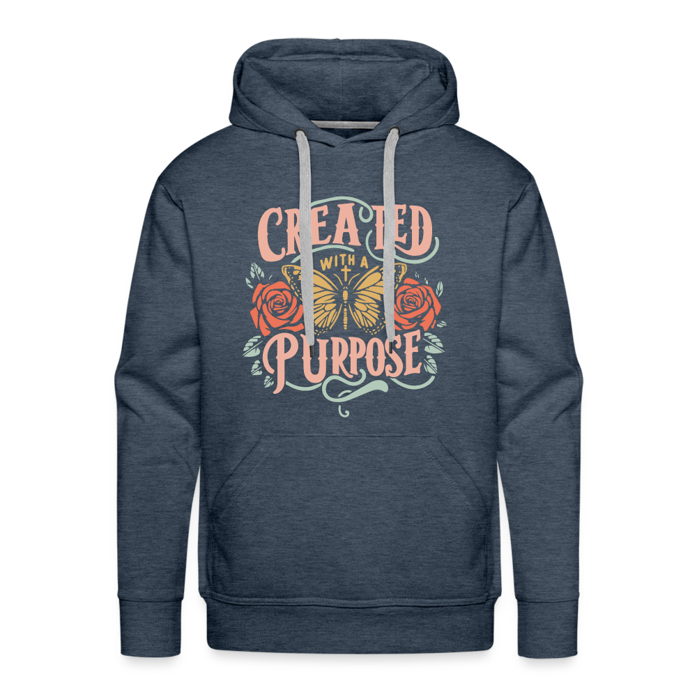 Created with a Purpose Men’s Premium Hoodie - heather denim