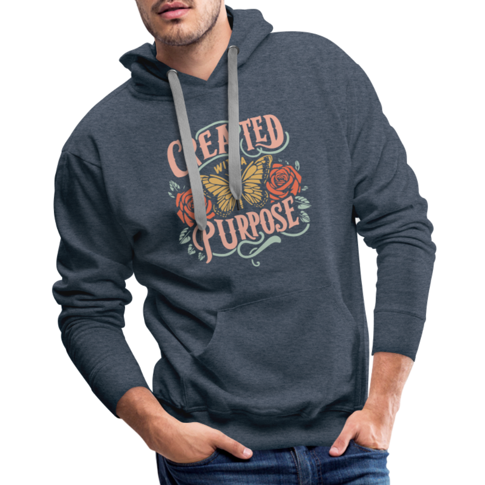 Created with a Purpose Men’s Premium Hoodie - heather denim