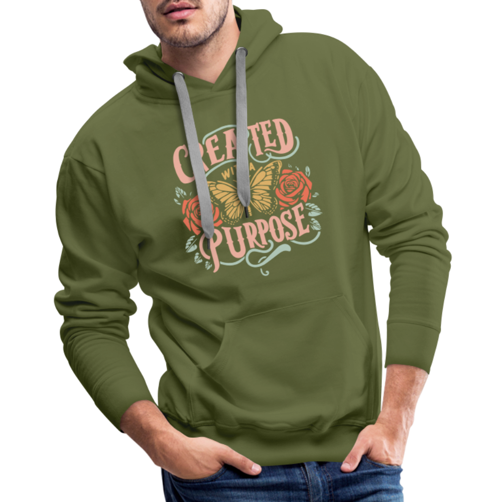 Created with a Purpose Men’s Premium Hoodie - olive green