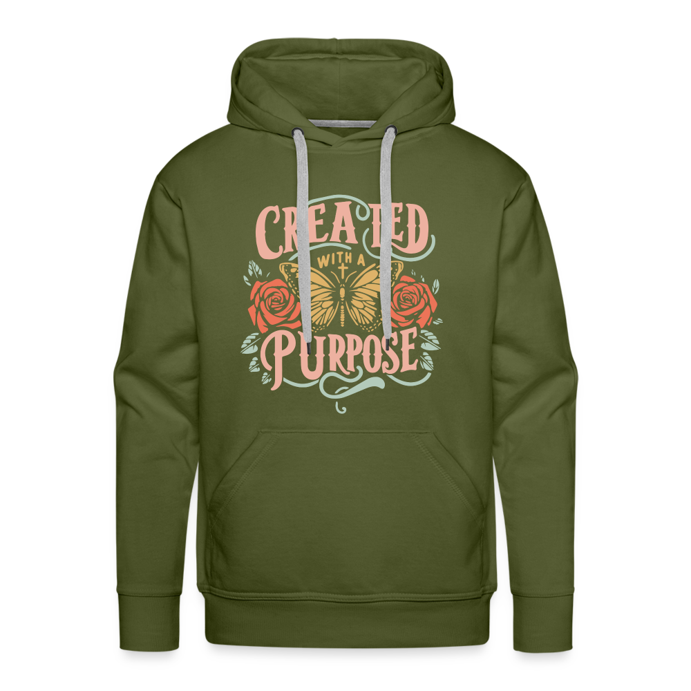 Created with a Purpose Men’s Premium Hoodie - olive green