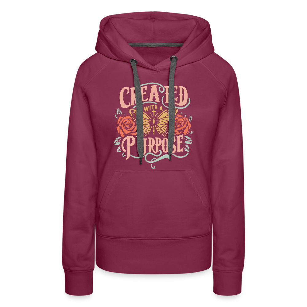 Created with a Purpose Women’s Premium Hoodie - burgundy