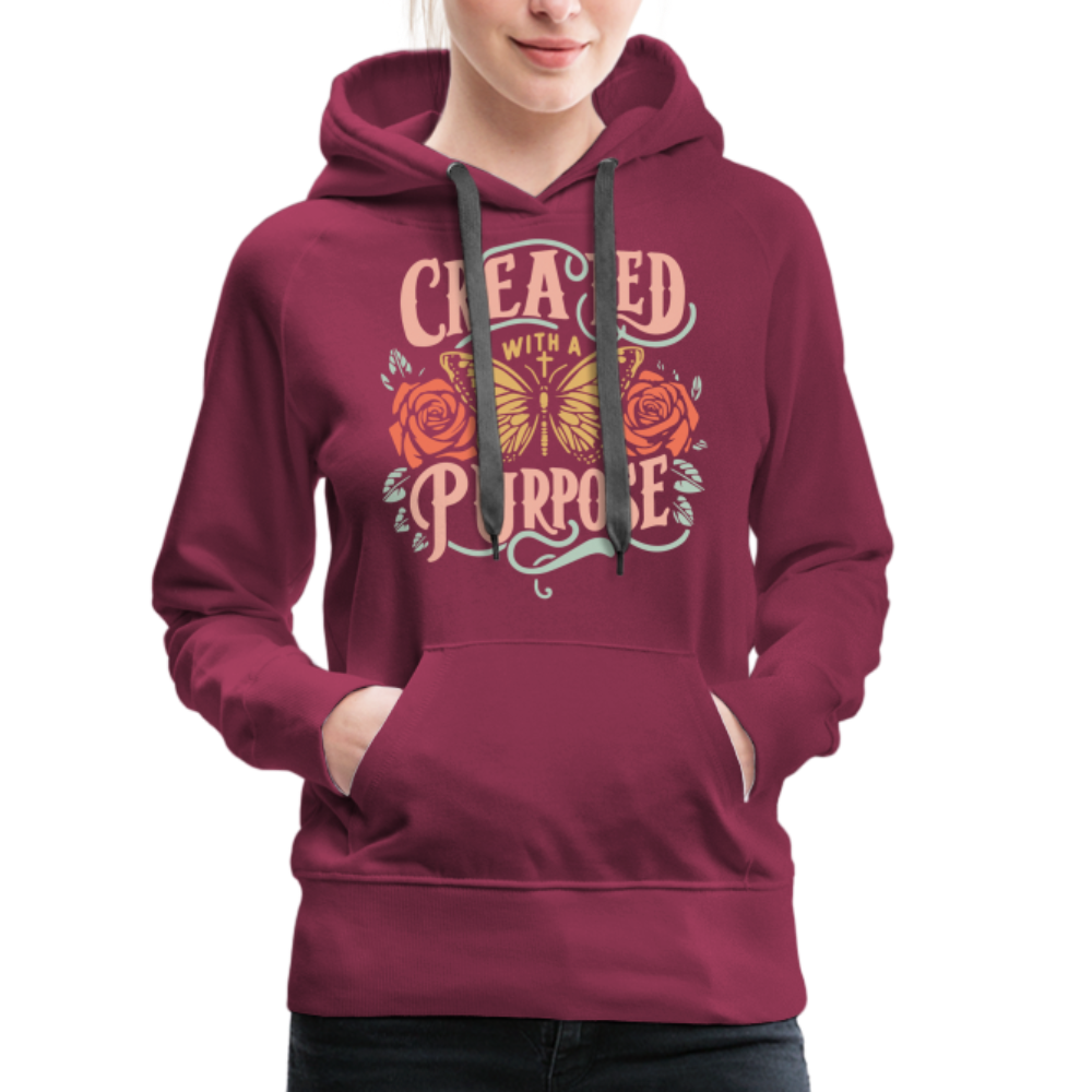 Created with a Purpose Women’s Premium Hoodie - burgundy