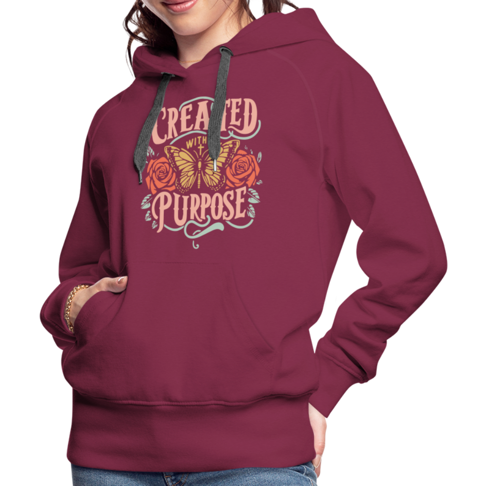 Created with a Purpose Women’s Premium Hoodie - burgundy