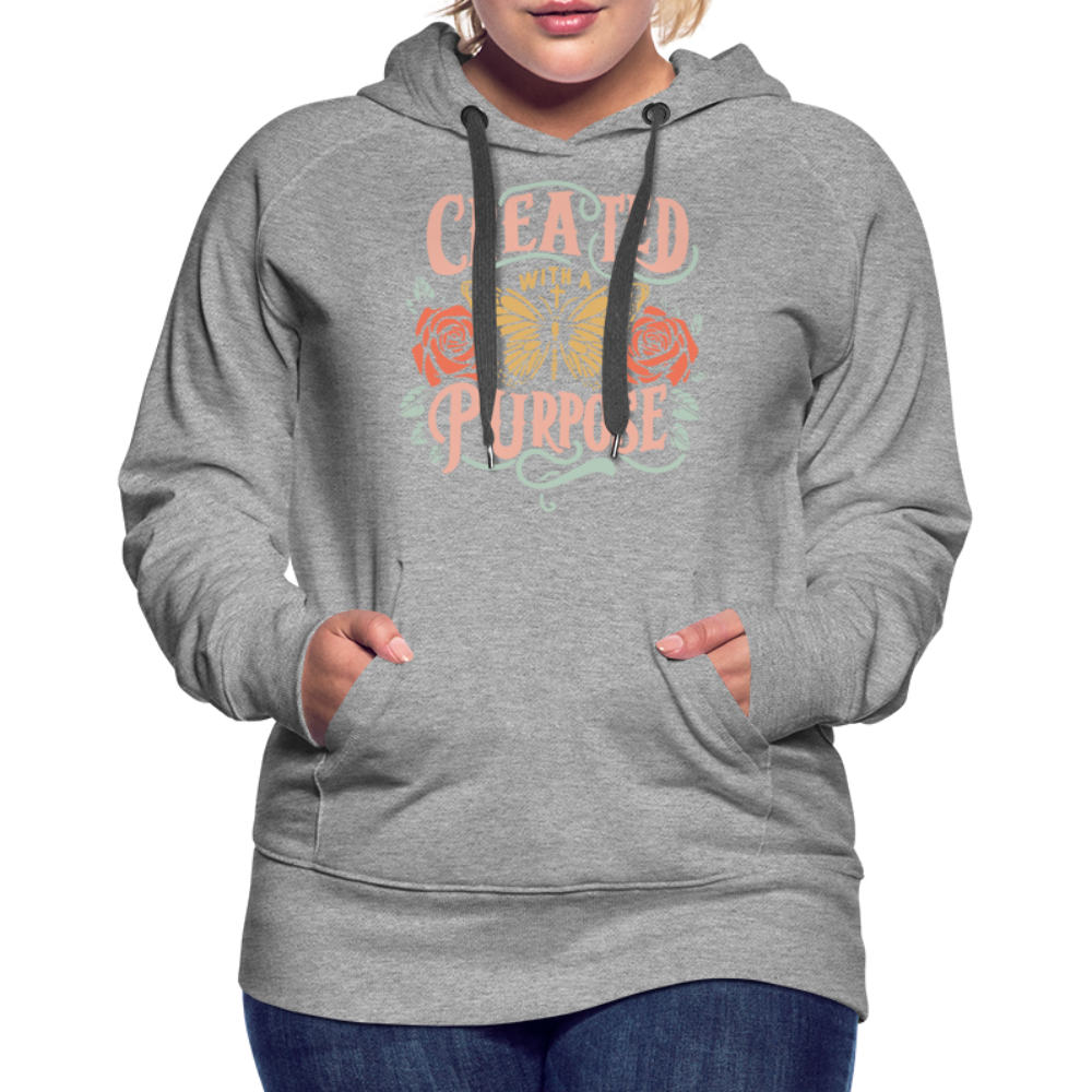 Created with a Purpose Women’s Premium Hoodie - heather grey