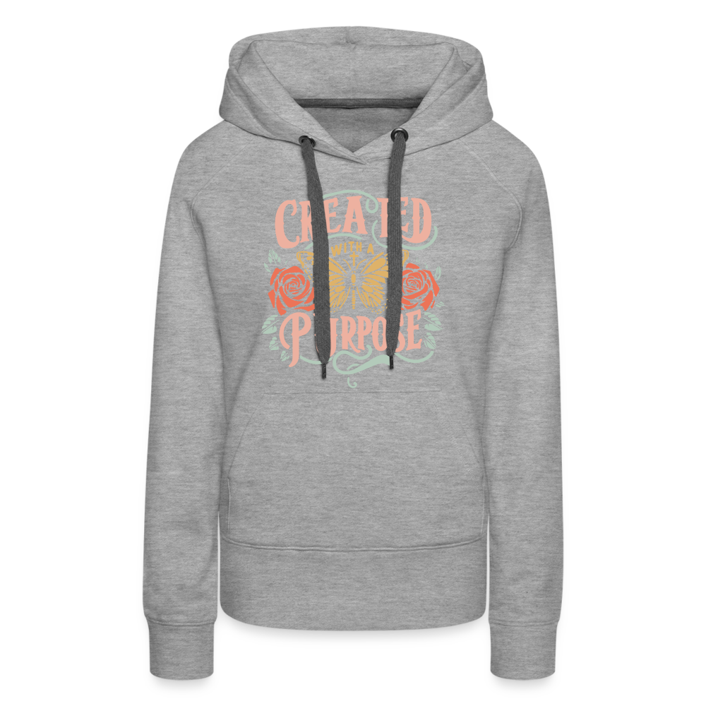 Created with a Purpose Women’s Premium Hoodie - heather grey