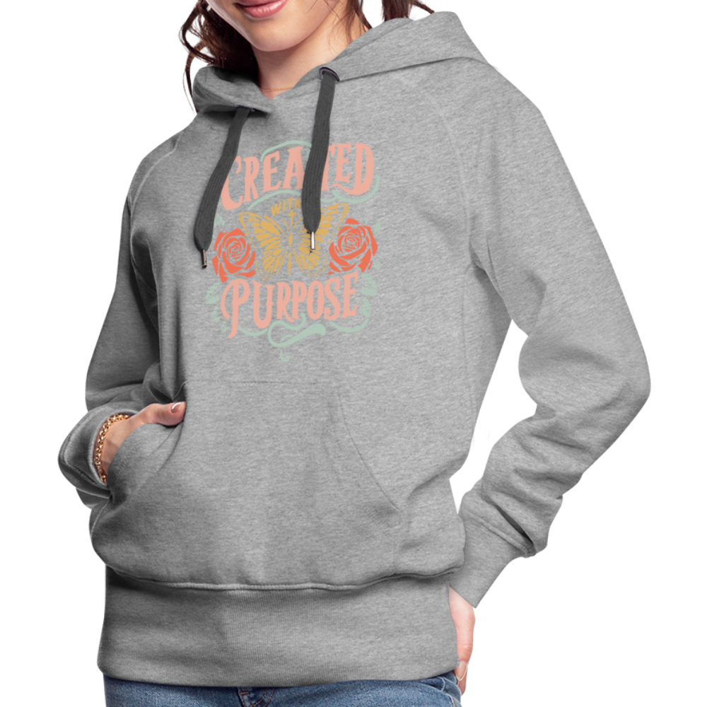 Created with a Purpose Women’s Premium Hoodie - heather grey