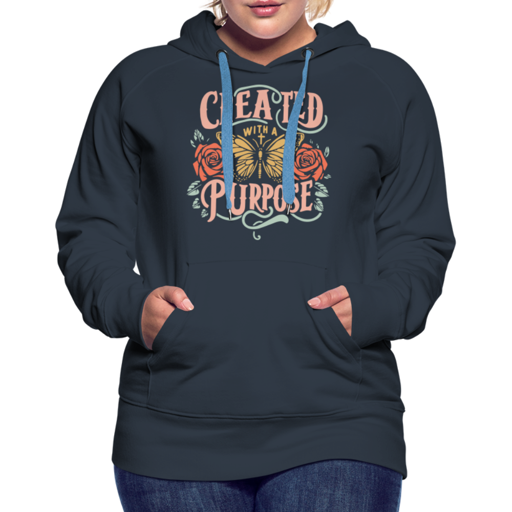 Created with a Purpose Women’s Premium Hoodie - navy