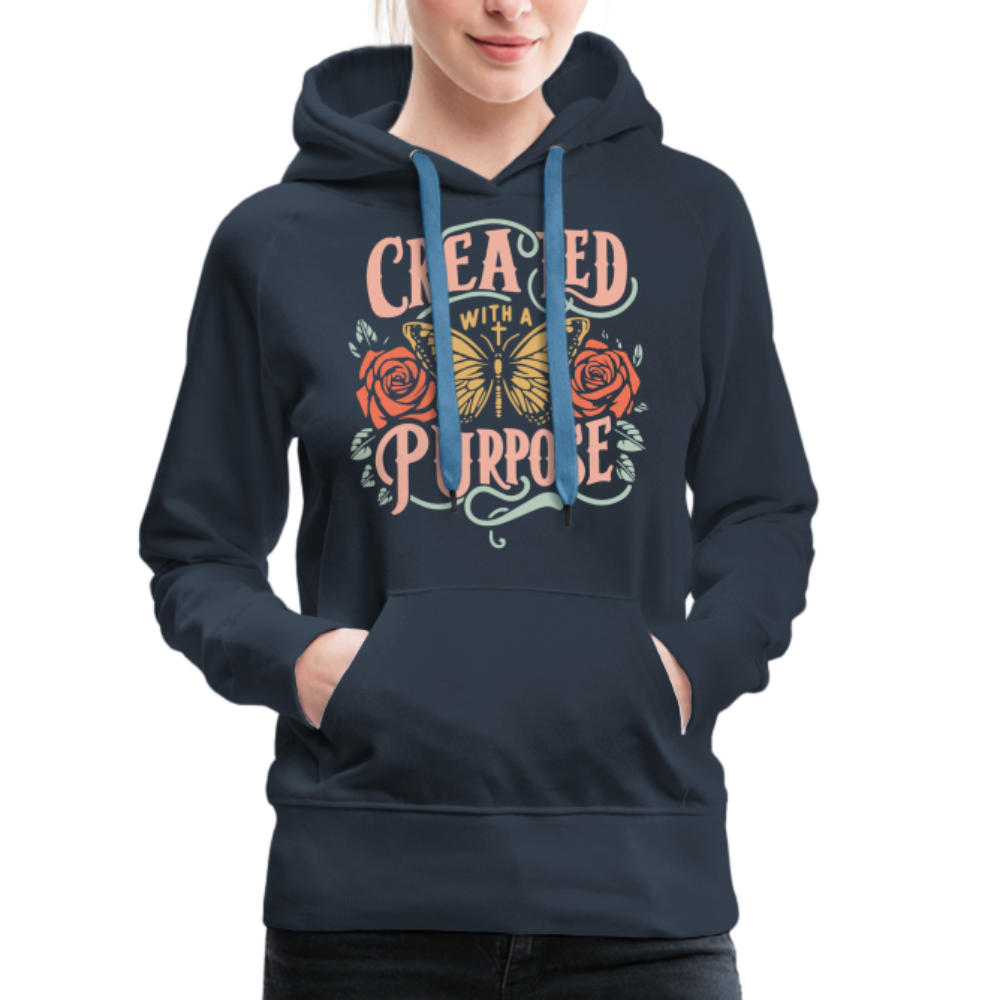 Created with a Purpose Women’s Premium Hoodie - navy