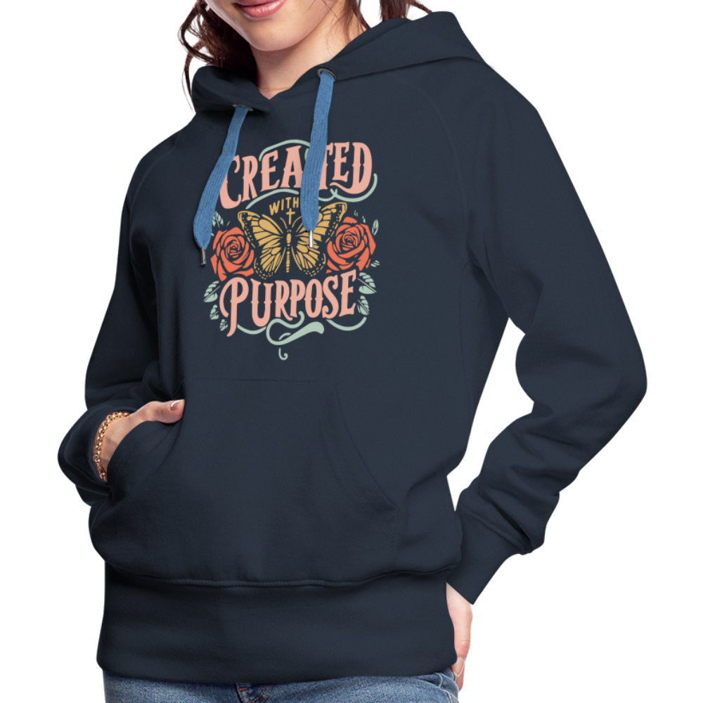 Created with a Purpose Women’s Premium Hoodie - navy