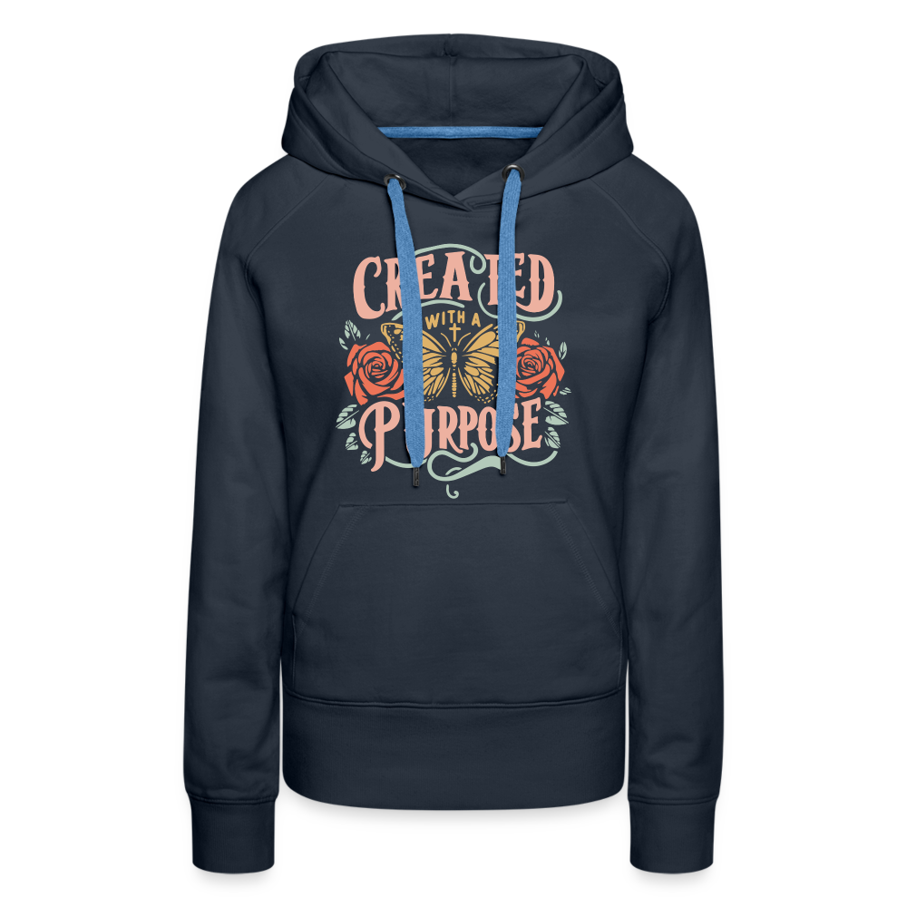 Created with a Purpose Women’s Premium Hoodie - navy