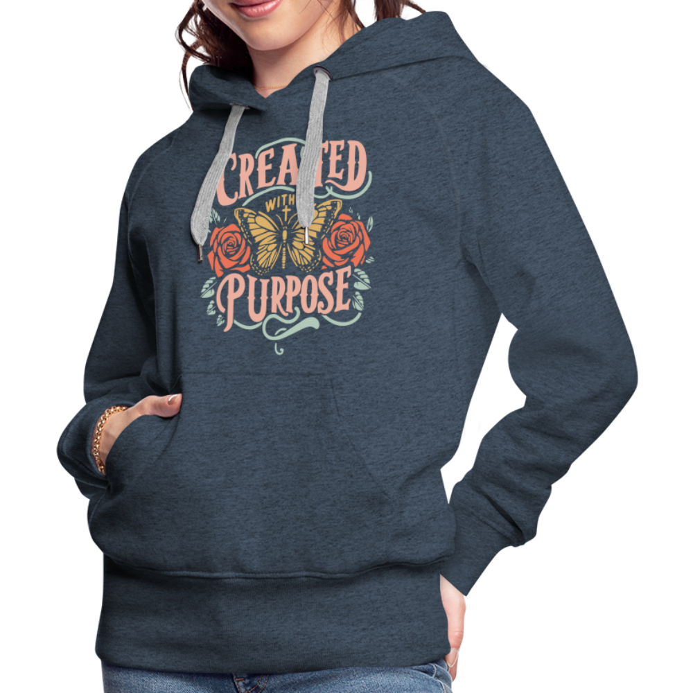 Created with a Purpose Women’s Premium Hoodie - heather denim