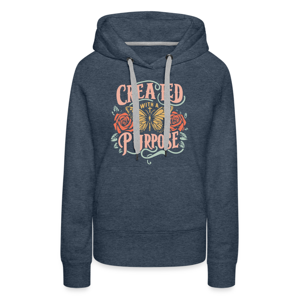 Created with a Purpose Women’s Premium Hoodie - heather denim