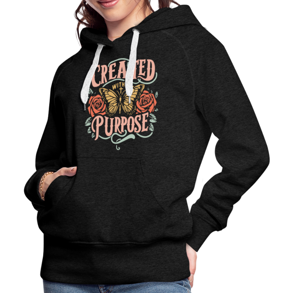 Created with a Purpose Women’s Premium Hoodie - charcoal grey