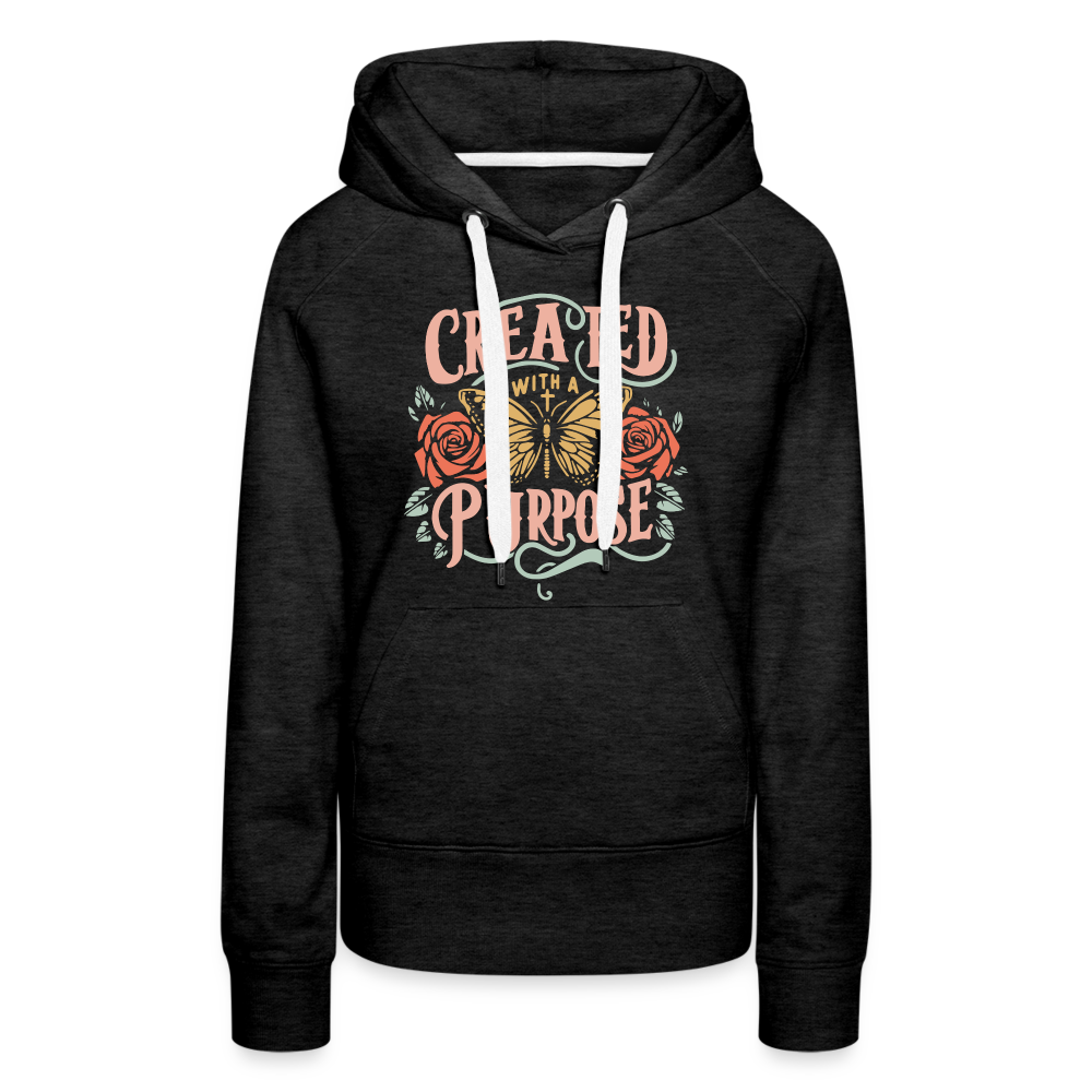 Created with a Purpose Women’s Premium Hoodie - charcoal grey