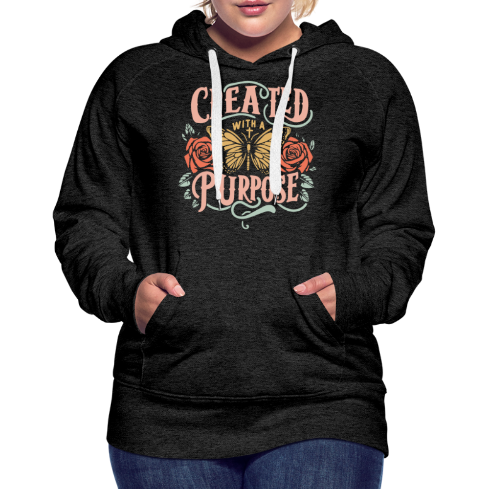 Created with a Purpose Women’s Premium Hoodie - charcoal grey