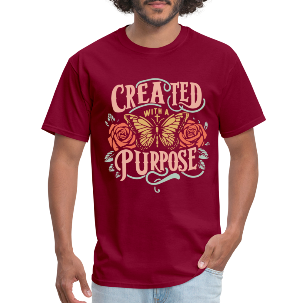 Created with a Purpose T-Shirt - burgundy