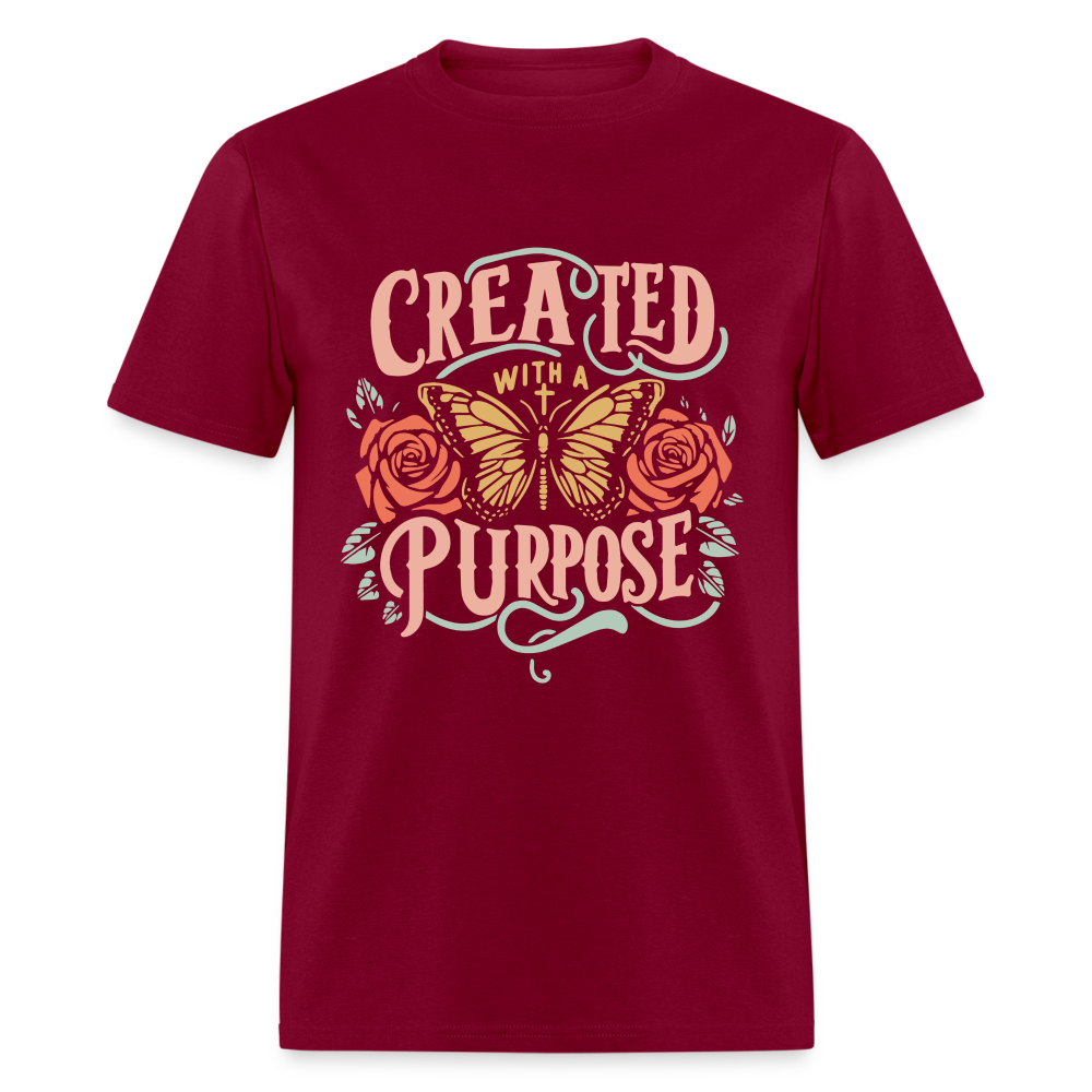 Created with a Purpose T-Shirt - burgundy