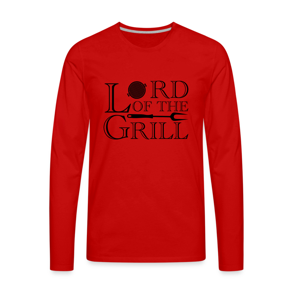 Lord of the Grill Men's Premium Long Sleeve T-Shirt - red