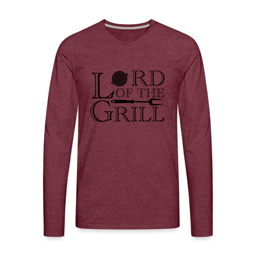 Lord of the Grill Men's Premium Long Sleeve T-Shirt - heather burgundy