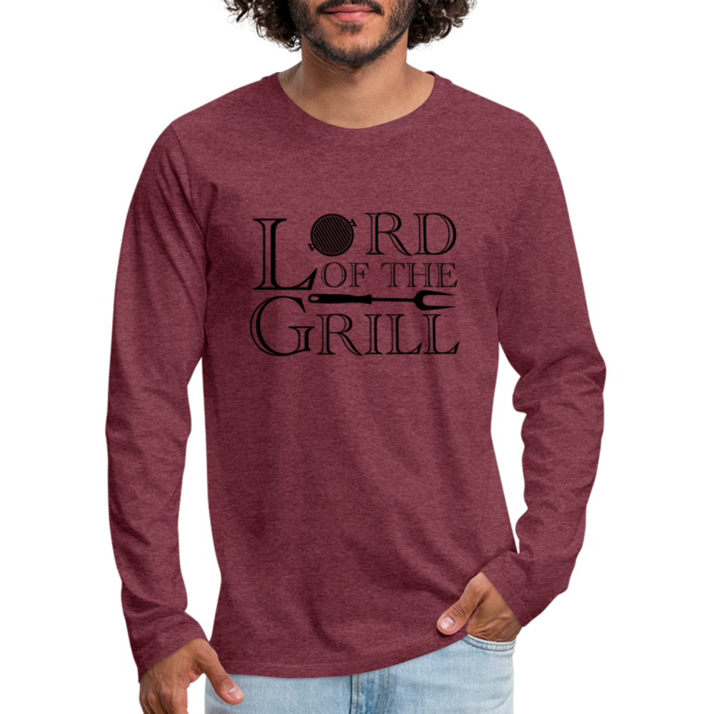 Lord of the Grill Men's Premium Long Sleeve T-Shirt - heather burgundy