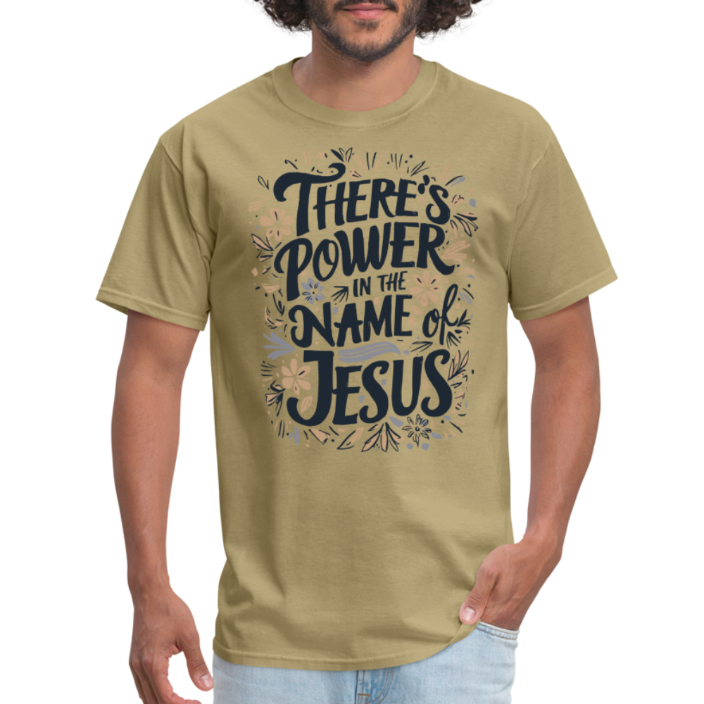 There's Power in the Name of Jesus T-Shirt - khaki