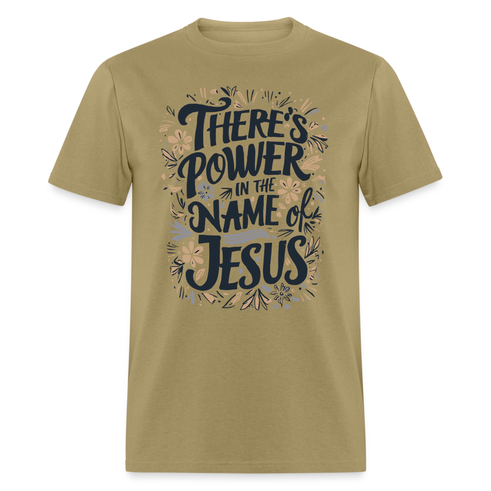 There's Power in the Name of Jesus T-Shirt - khaki