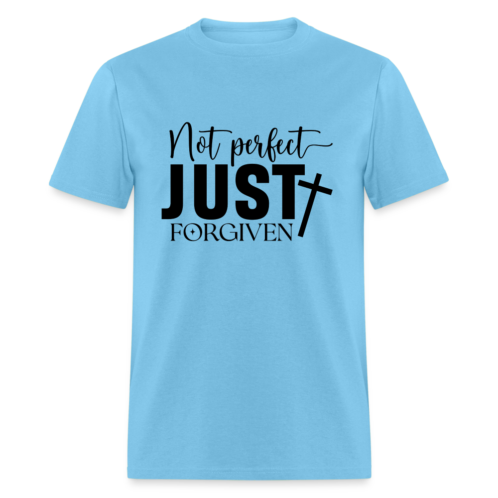 Not Perfect Just Forgiven T-Shirt - aquatic blue