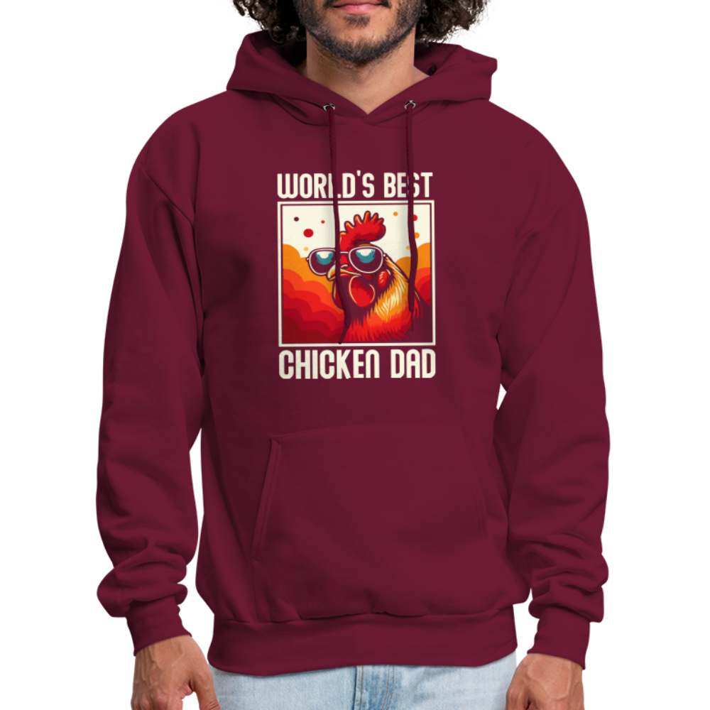 World's Best Chicken Dad Hoodie (Backyard Chickens) - burgundy