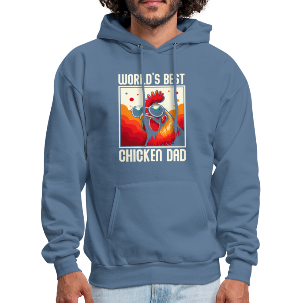 World's Best Chicken Dad Hoodie (Backyard Chickens) - denim blue