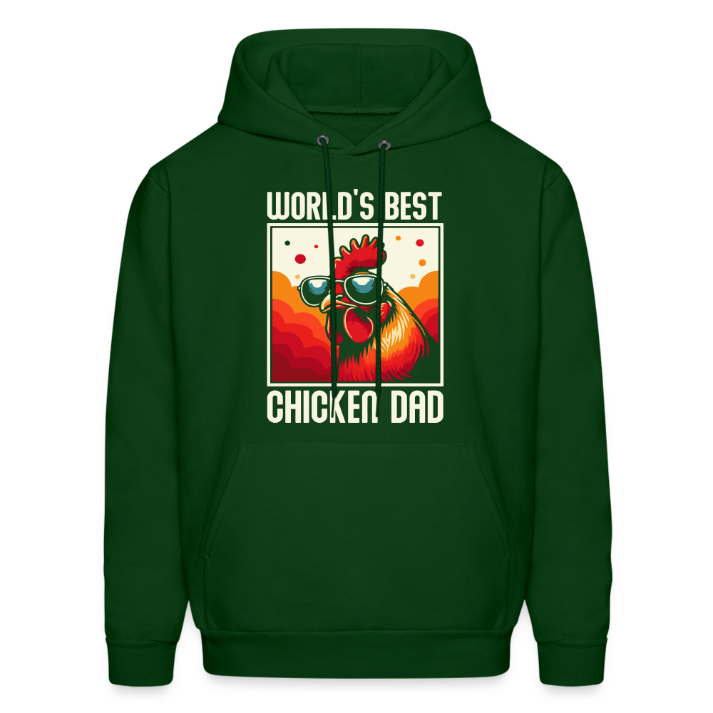 World's Best Chicken Dad Hoodie (Backyard Chickens) - forest green