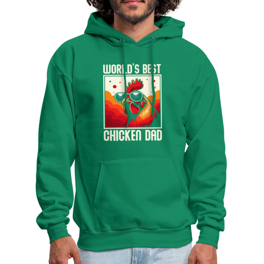 World's Best Chicken Dad Hoodie (Backyard Chickens) - kelly green