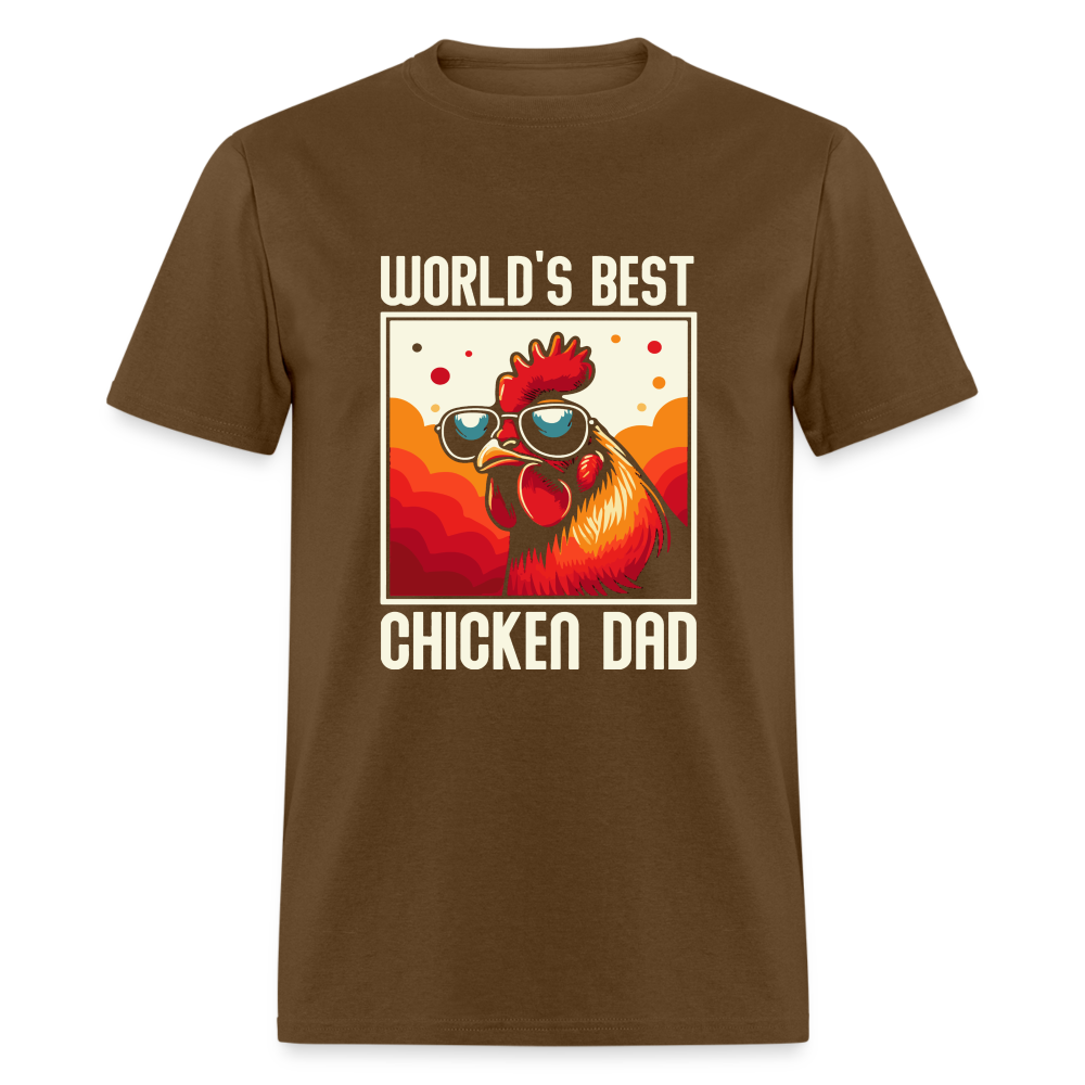 World's Best Chicken Dad T-Shirt (Backyard Chickens) - brown